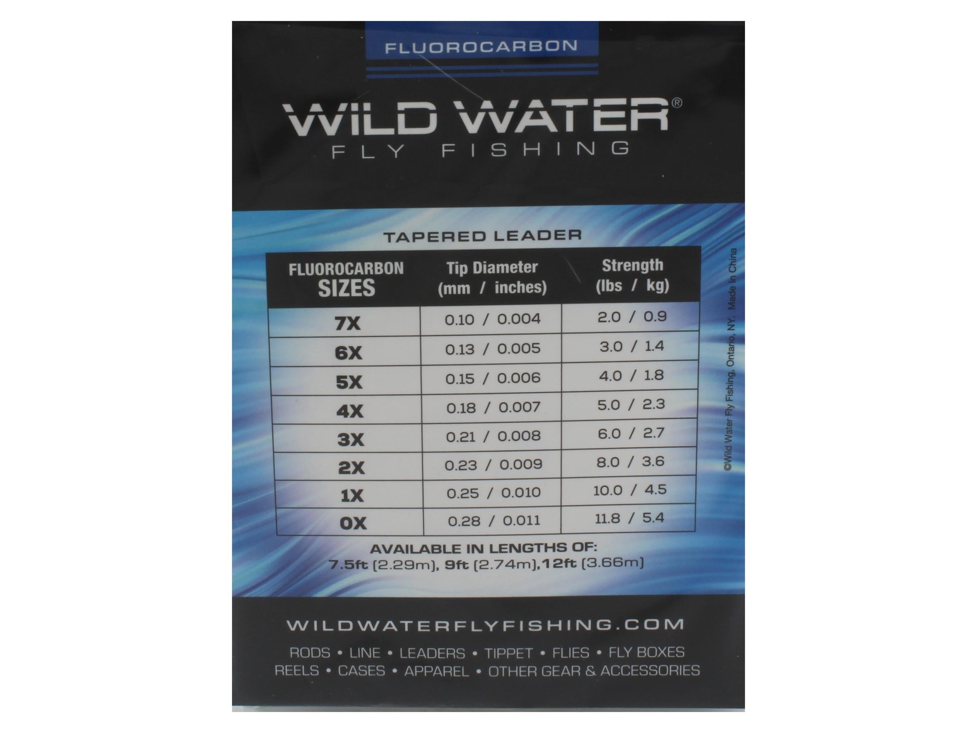 Wild Water Fly Fishing Fluorocarbon Leader 0X, 9', 3 Pack-Goodwynn'sGoodwynn's