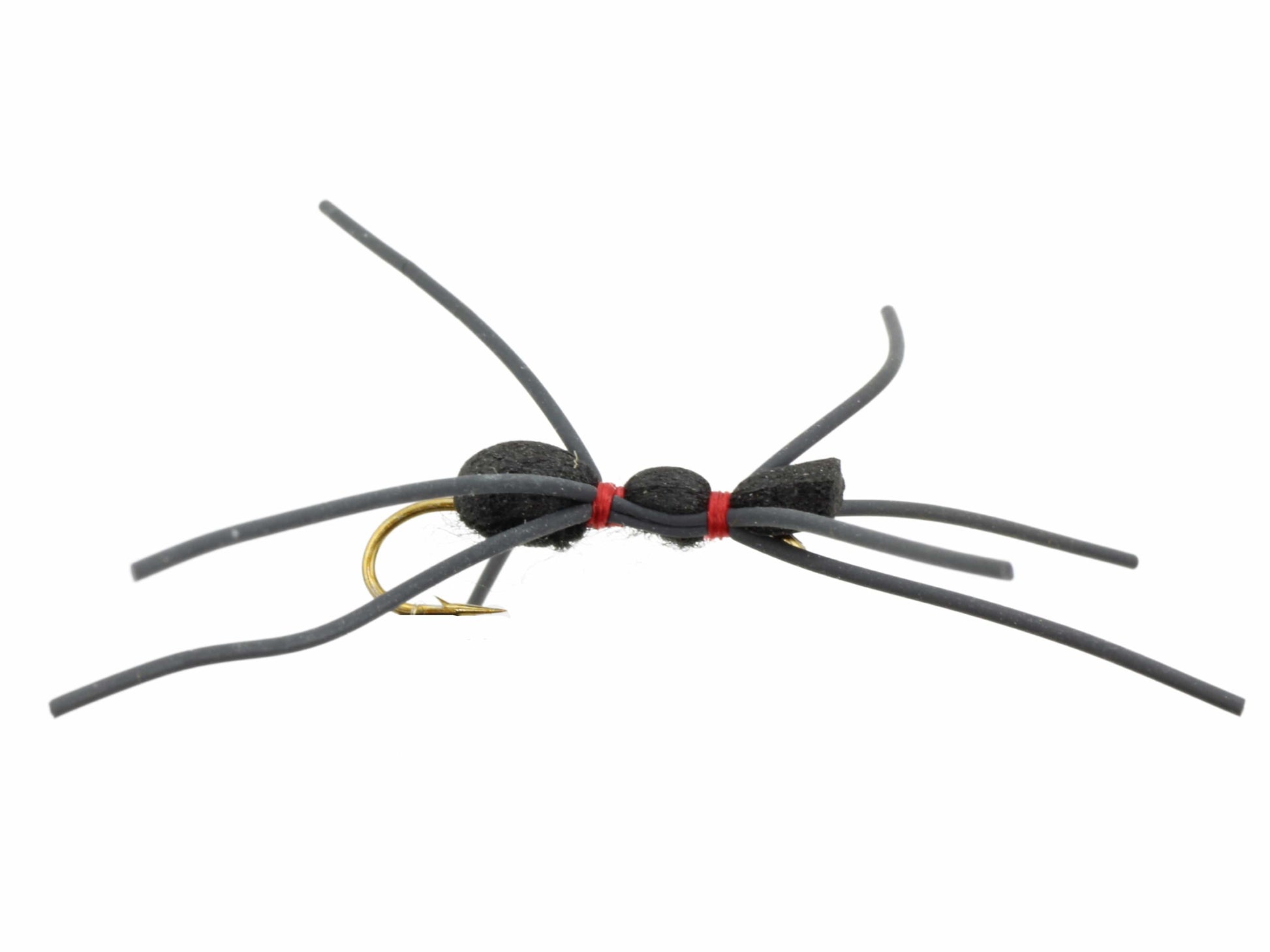 Wild Water Fly Fishing Black Foam Spider, Size 14, Qty. 6-Goodwynn'sGoodwynn's