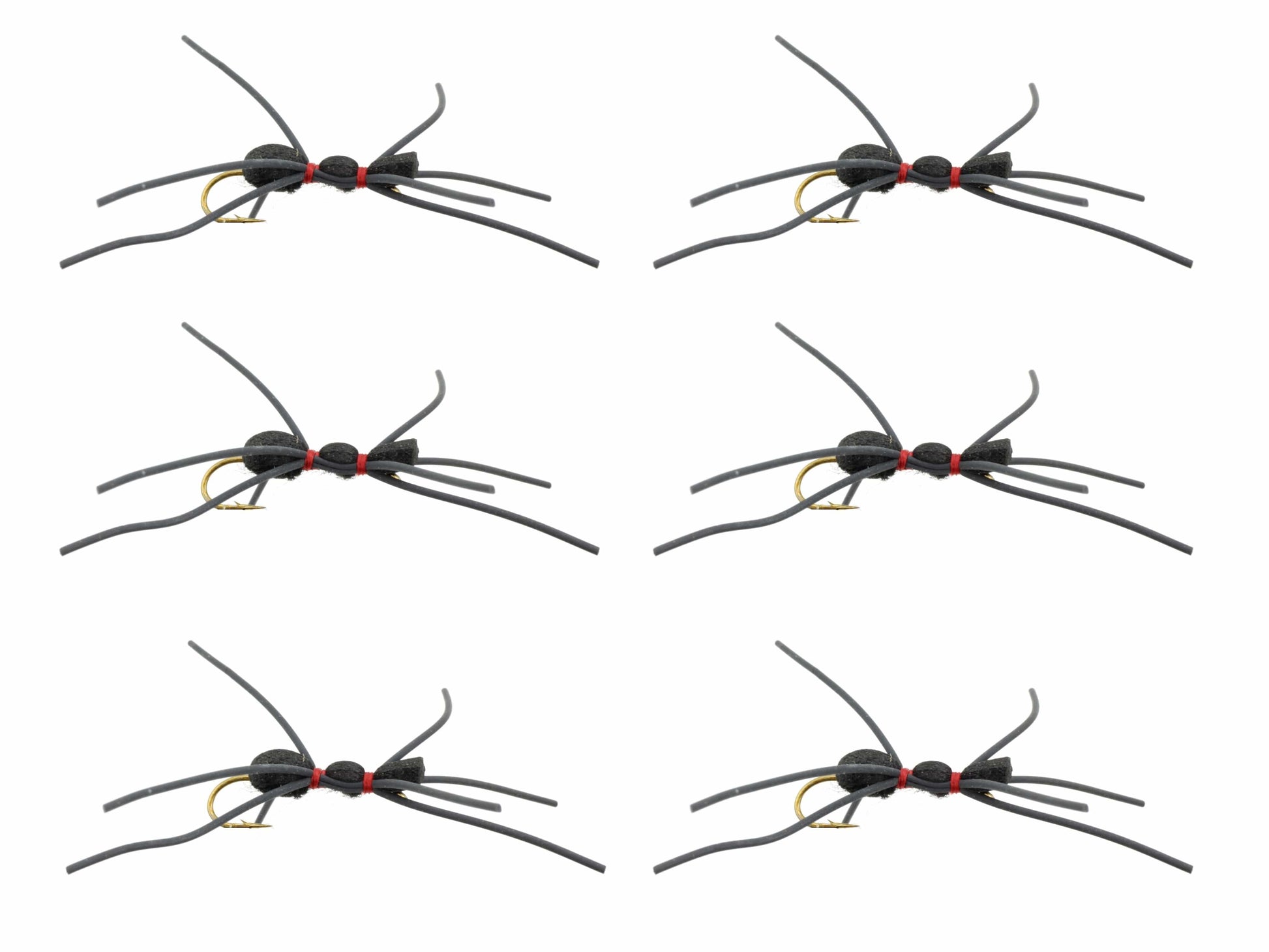 Wild Water Fly Fishing Black Foam Spider, Size 14, Qty. 6-Goodwynn'sGoodwynn's