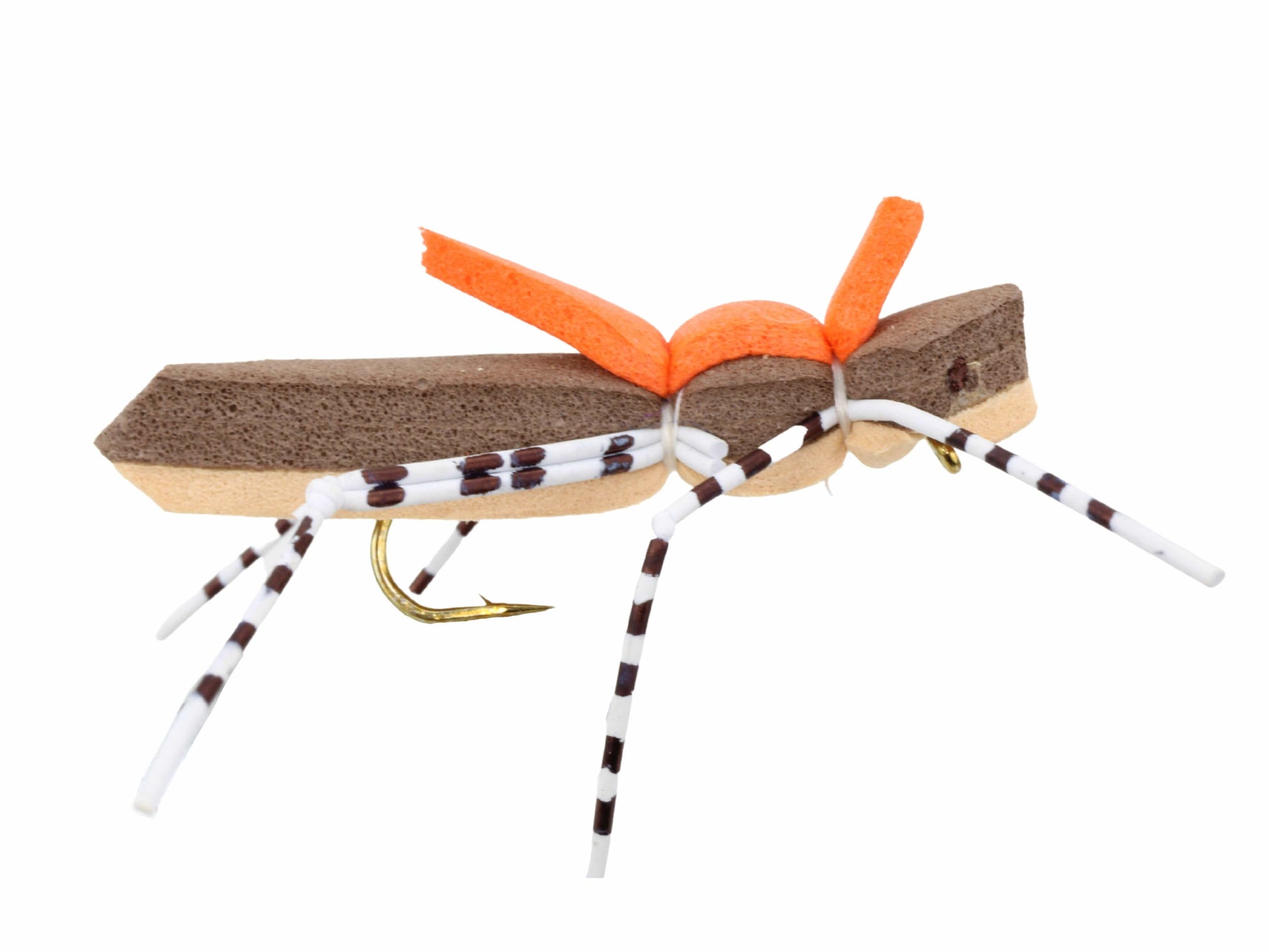 Wild Water Fly Fishing Foam Brown Hopper, Size 10, Qty. 6-Goodwynn'sGoodwynn's