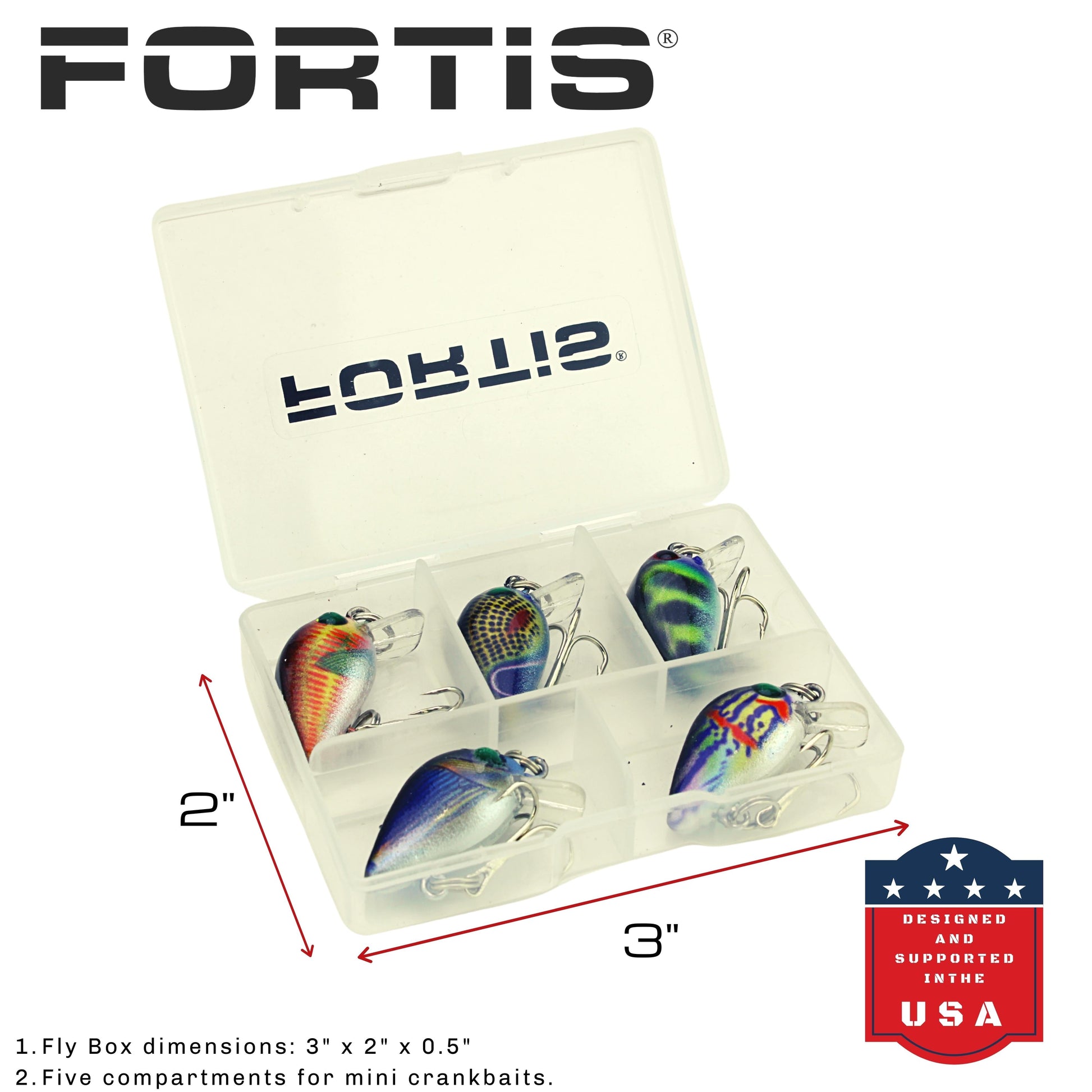 Fortis Mini Crankbait Assortment 1 with 5 Mini Crankbait Lures-Goodwynn'sGoodwynn's