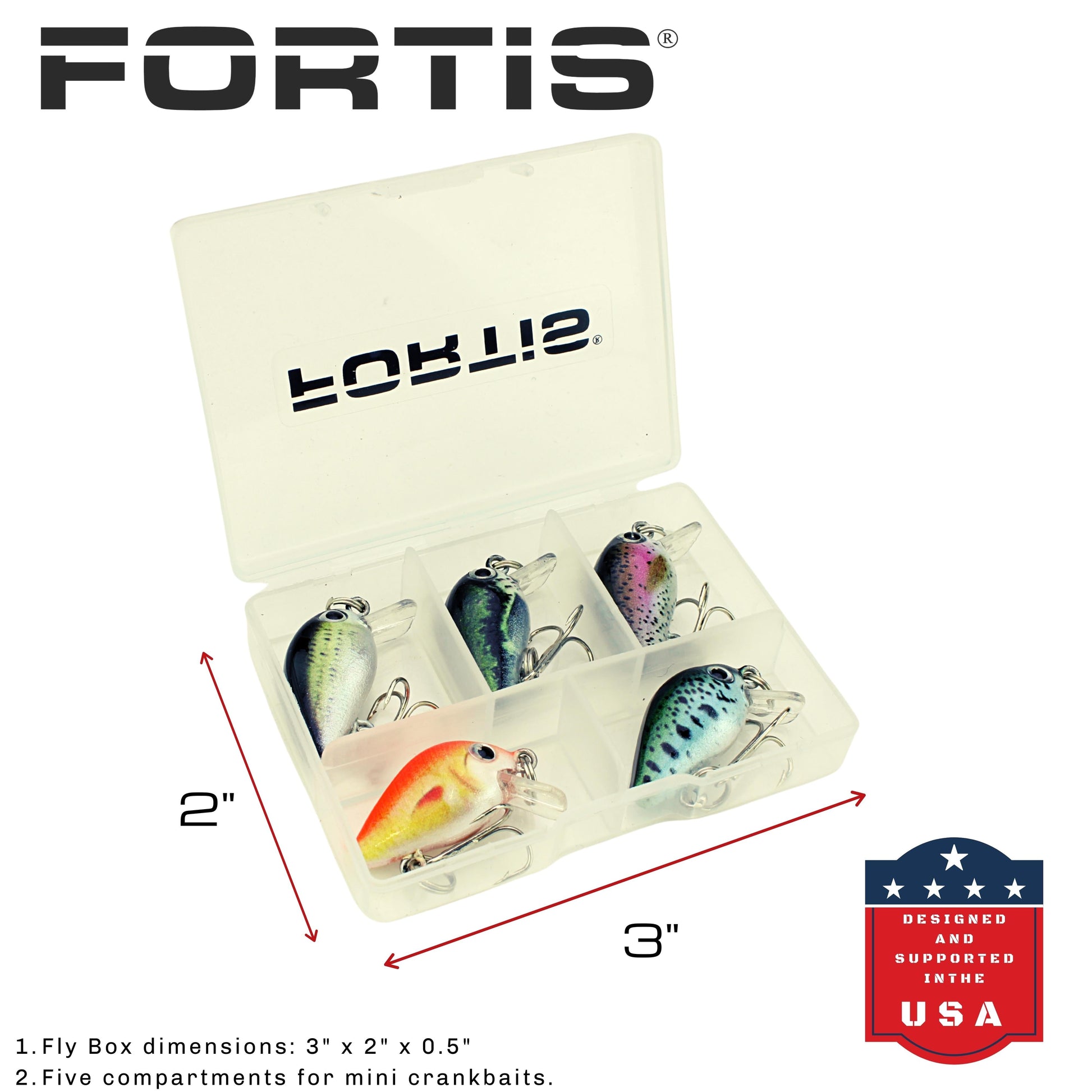 Fortis Mini Crankbait Assortment 3 with 5 Mini Crankbait Lures-Goodwynn'sGoodwynn's