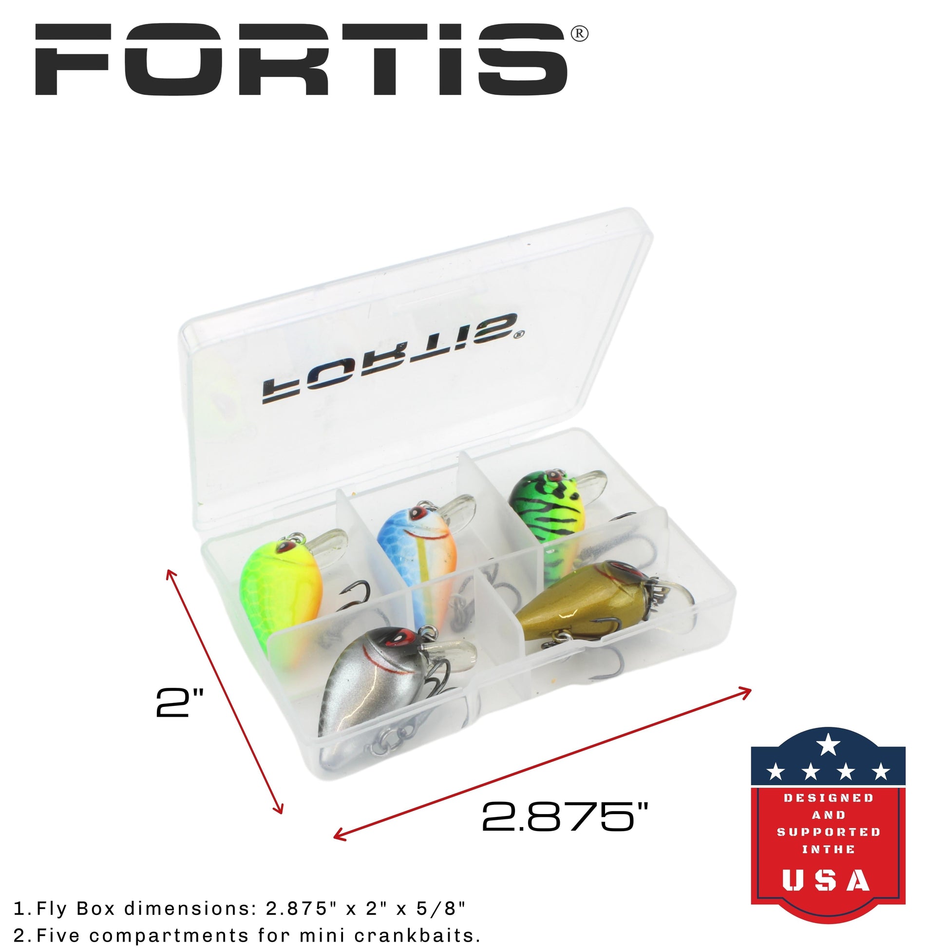 Fortis Mini Crankbait Assortment 5 with 5 Mini Crankbait Lures-Goodwynn'sGoodwynn's