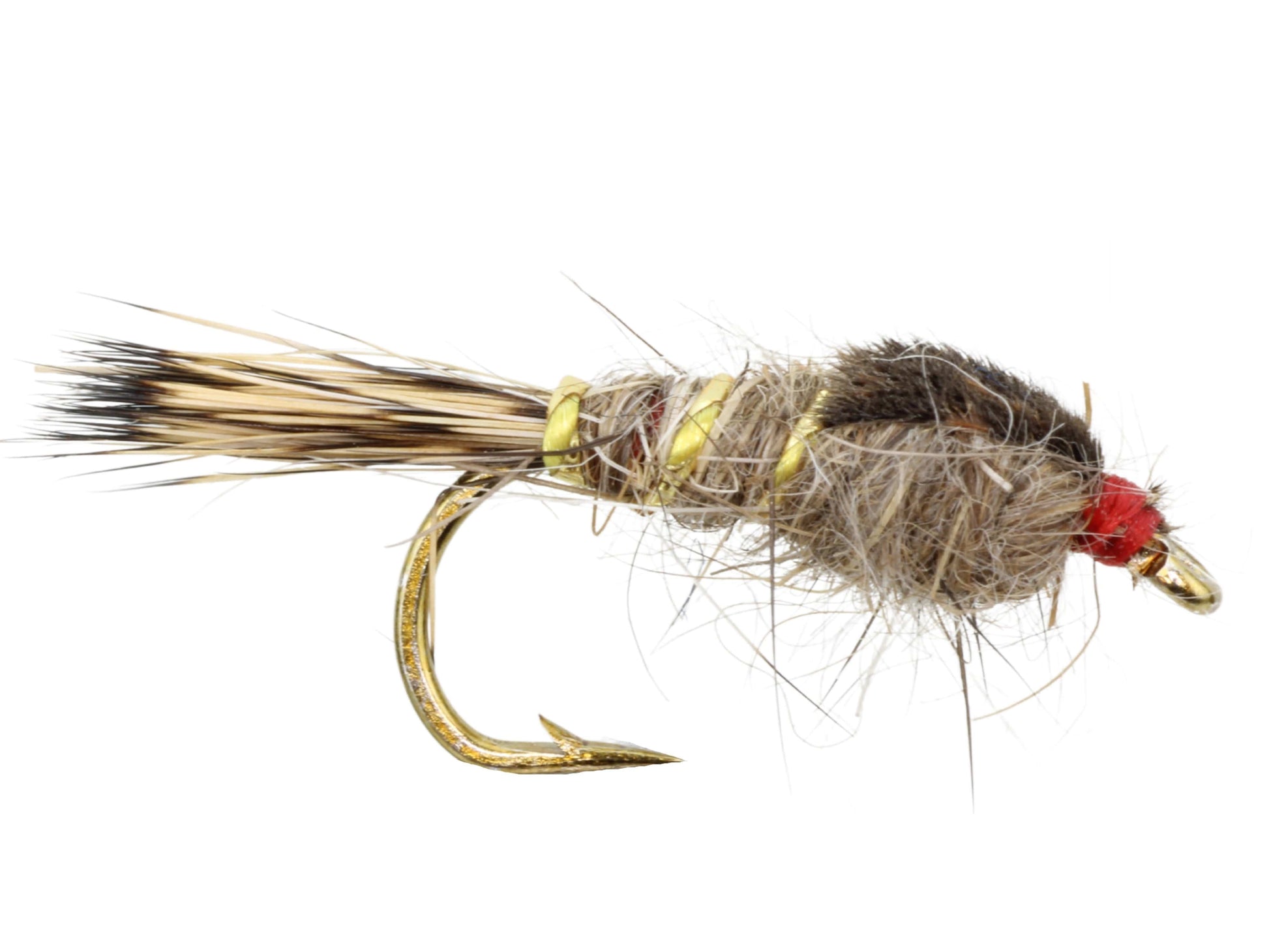 Wild Water Fly Fishing Gold Ribbed Hare's Ear Nymph, Size 12, Qty. 6-Goodwynn'sGoodwynn's