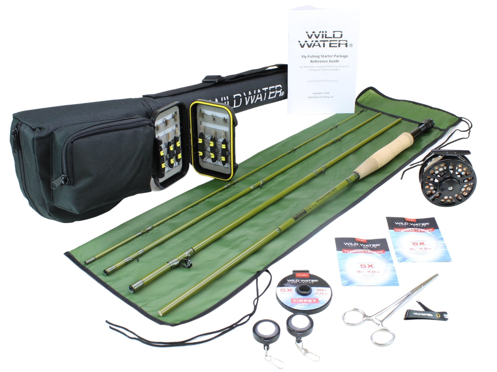 Wild Water Fly Fishing Combo with Fiberglass Rod 8 ft 6 in, 4-Piece, 5 wt-Goodwynn'sGoodwynn's