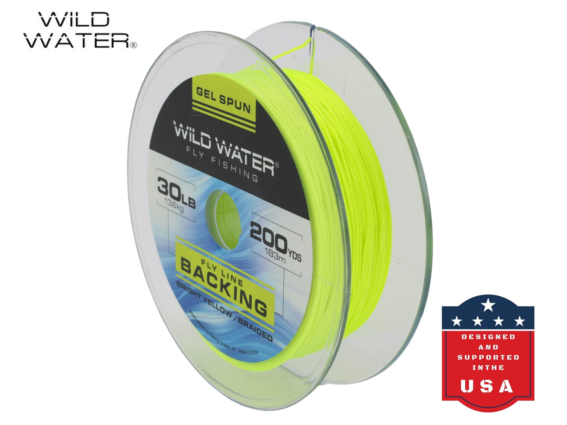 Wild Water Fly Fishing Braided Gel Spun Backing Spool, 30# 200 yards, Bright Yellow-Goodwynn'sGoodwynn's