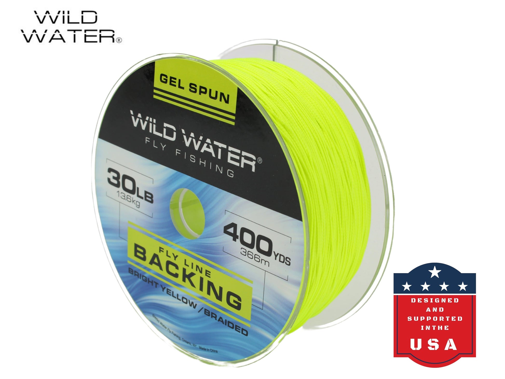 Wild Water Fly Fishing Braided Gel Spun Backing Spool, 30# 400 yards, Bright Yellow-Goodwynn'sGoodwynn's