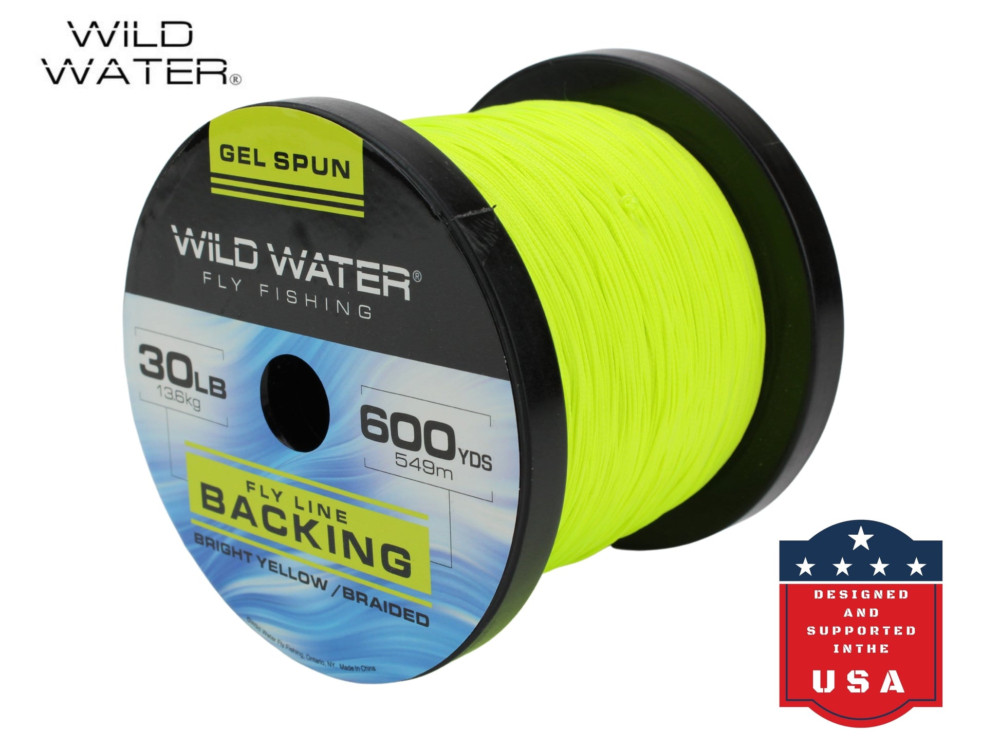 Wild Water Fly Fishing Braided Gel Spun Backing Spool, 30# 600 yards, Bright Yellow-Goodwynn'sGoodwynn's