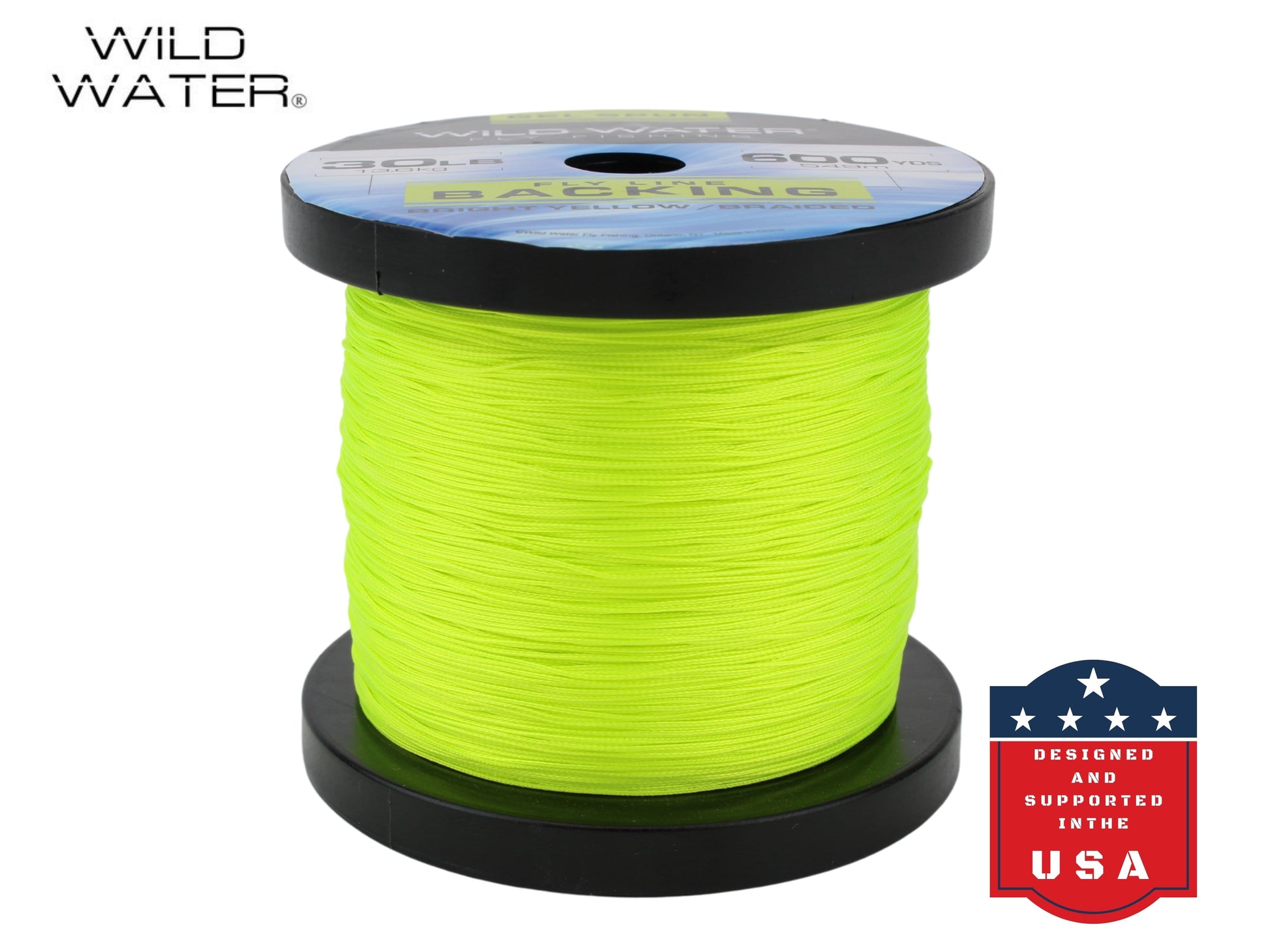 Wild Water Fly Fishing Braided Gel Spun Backing Spool, 30# 600 yards, Bright Yellow-Goodwynn'sGoodwynn's