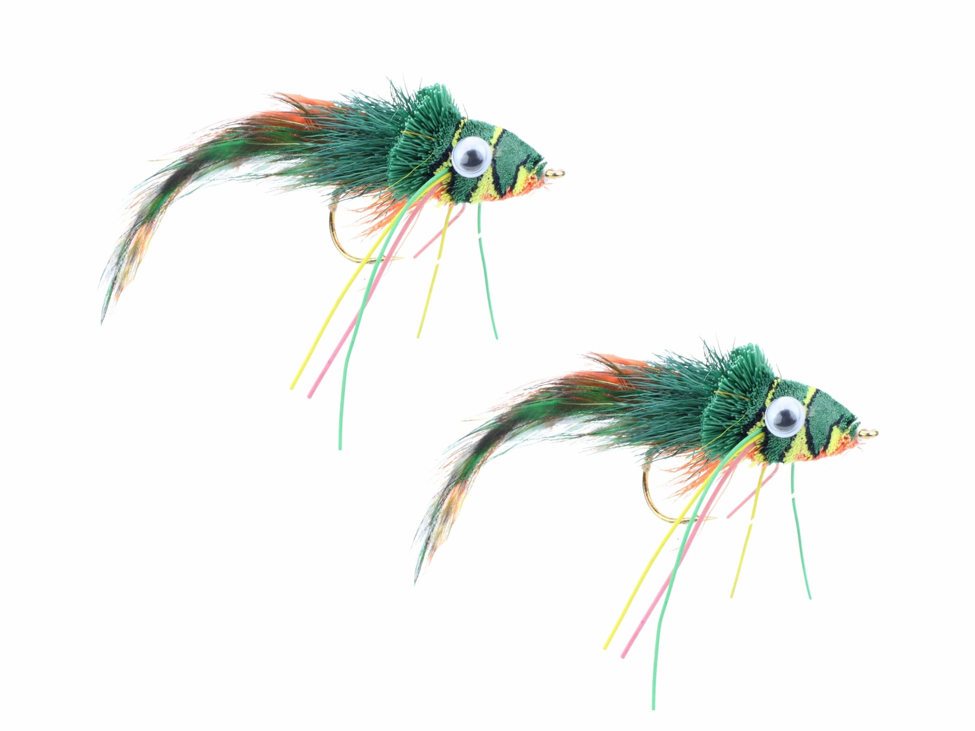 Wild Water Fly Fishing Green, Yellow and Orange Deer Hair Diver, Size 2, Qty. 2-Goodwynn'sGoodwynn's