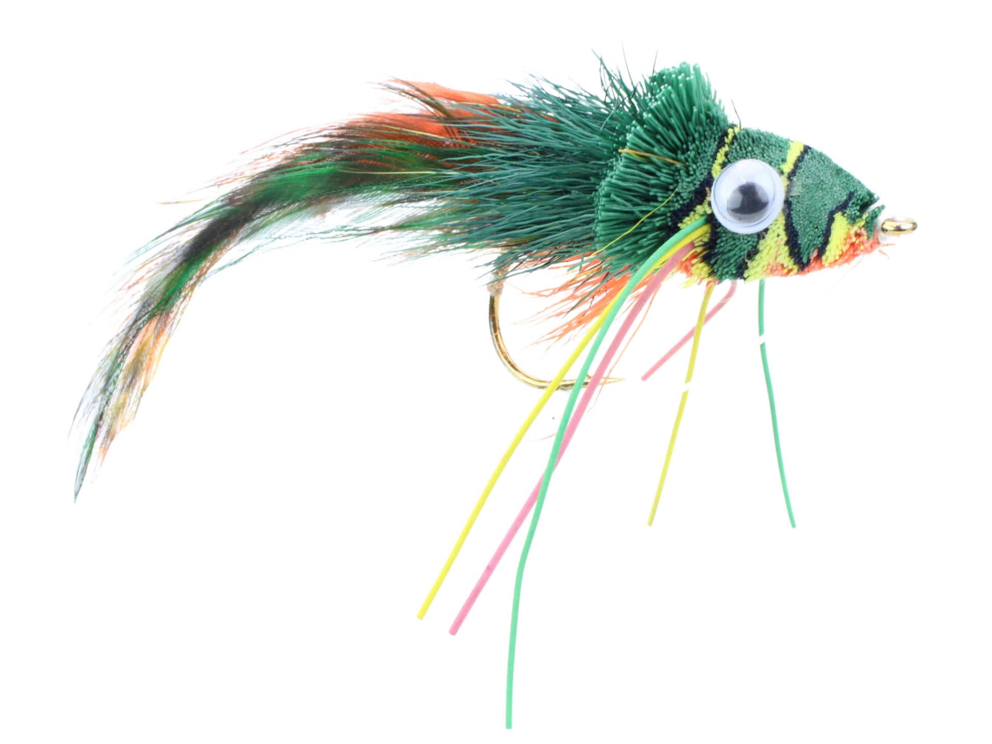 Wild Water Fly Fishing Green, Yellow and Orange Deer Hair Diver, Size 2, Qty. 2-Goodwynn'sGoodwynn's