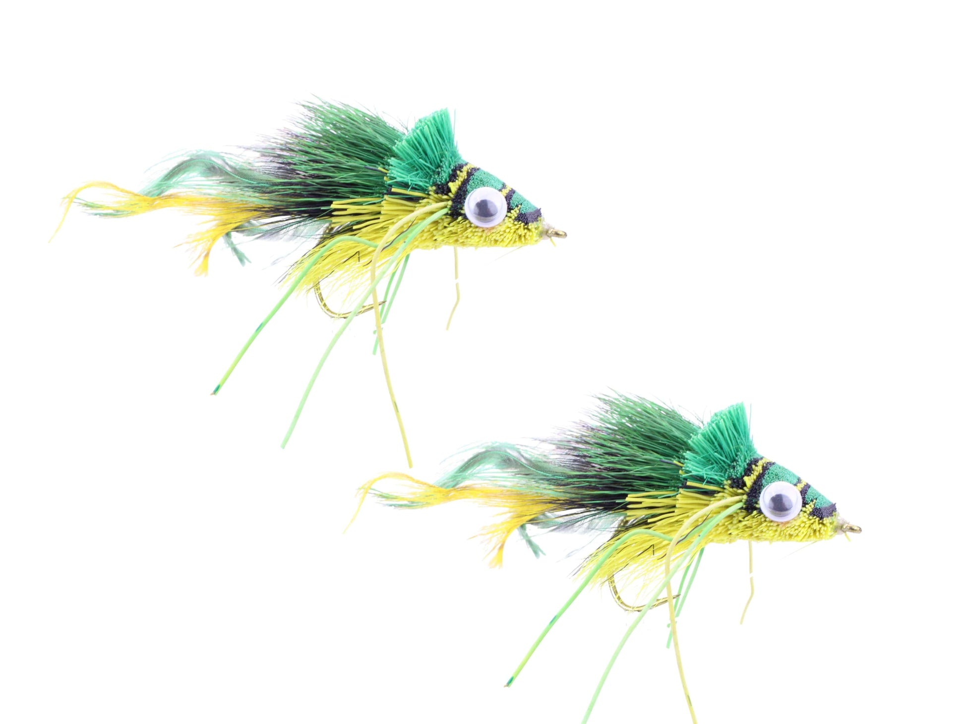 Wild Water Fly Fishing Green and Yellow Deer Hair Diver, size 2, qty. 2-Goodwynn'sGoodwynn's