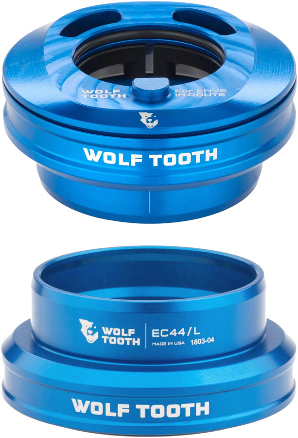 Wolf Tooth Premium Internal Headset - EC44 Upper / EC44 Lower For Enve In-Route System Only Blue-Goodwynn'sGoodwynn's
