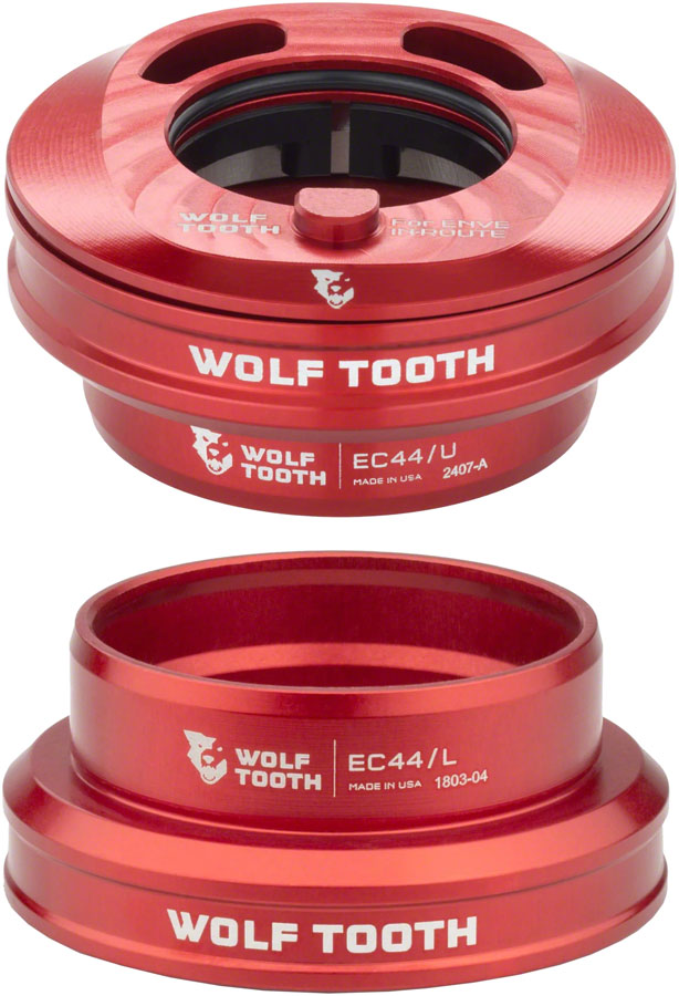 Wolf Tooth Premium Internal Headset - EC44 Upper / EC44 Lower For Enve In-Route System Only Red-Goodwynn'sGoodwynn's