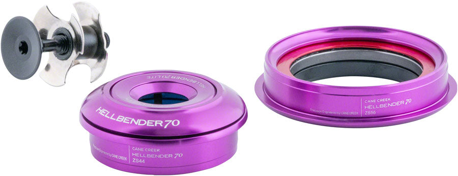 Cane Creek Hellbender 70 Lite Headset - ZS44/28.6/H8 Upper | ZS56/40 Lower Tapered Purple-Goodwynn&#39;sGoodwynn&#39;s