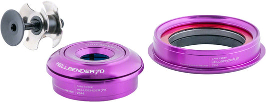 Cane Creek Hellbender 70 Lite Headset - ZS44/28.6/H8 Upper | ZS56/40 Lower Tapered Purple-Goodwynn's
