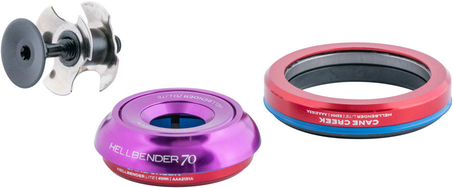 Cane Creek Hellbender 70 Lite Headset - IS41/28.6/H9 Upper | IS52/40 Lower Tapered Purple-Goodwynn&#39;sGoodwynn&#39;s