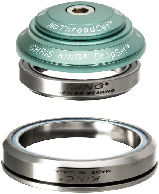 Chris King DropSet 3 Headset - 1-1/8 - 1.5" 41/52mm 36 Deg Matte Jade-Goodwynn's