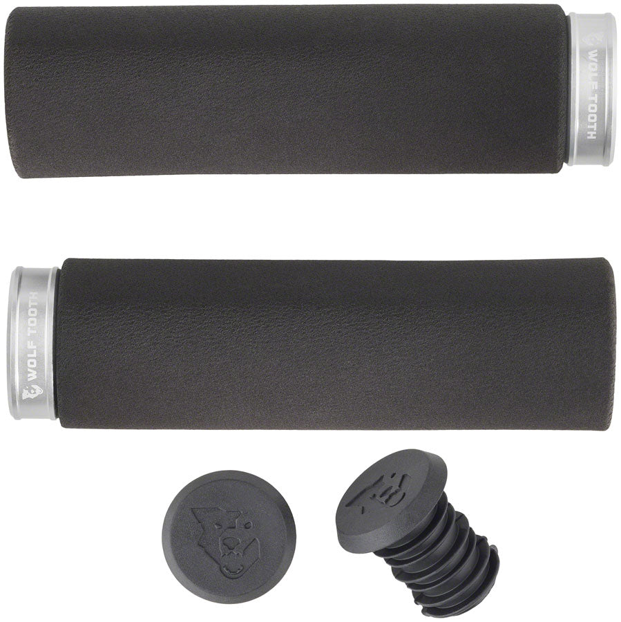Wolf Tooth Fat Paw Lock-on Grips - Black/Raw Silver-Goodwynn'sGoodwynn's