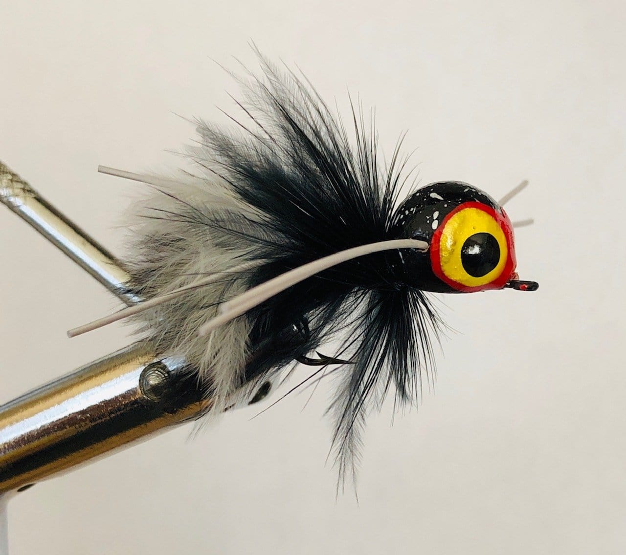 Wild Water Fly Fishing Black and White Spherical Body Popper, Size 4, Qty. 4-Goodwynn'sGoodwynn's