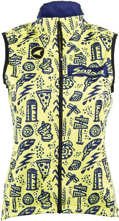 Salsa Womens Gravel Story Vest - Yellow Dark Blue Medium