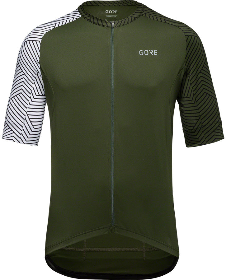 Gorewear C3 and C5 Jersey Utility Green Mens Cycling Shirts-Goodwynn'sGoodwynn's