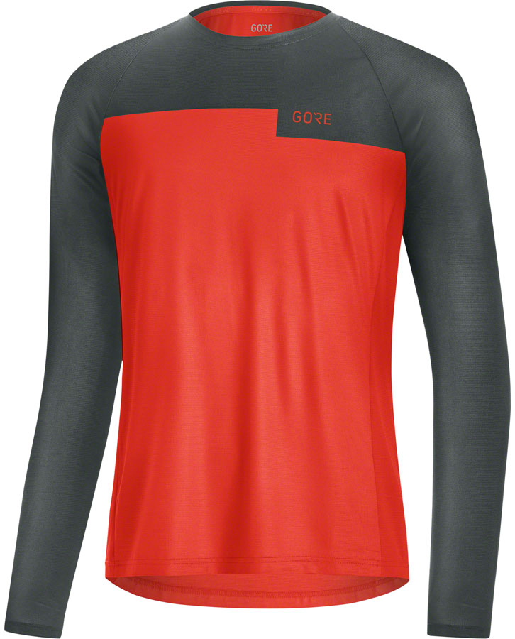 Gorewear Trail Long Sleeve Shirt - Fireball/Urban Grey Mens Small