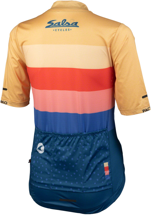 Salsa Team Polytone Womens Jersey - Goldenrod Dark Blue w/ Stripes 2X-Large-Goodwynn'sGoodwynn's