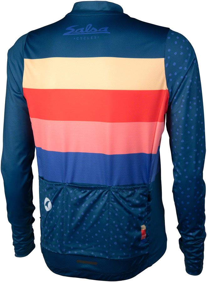 Salsa Team Polytone Mens Long Sleeve Jersey - Dark Blue w/ Stripes Small-Goodwynn'sGoodwynn's