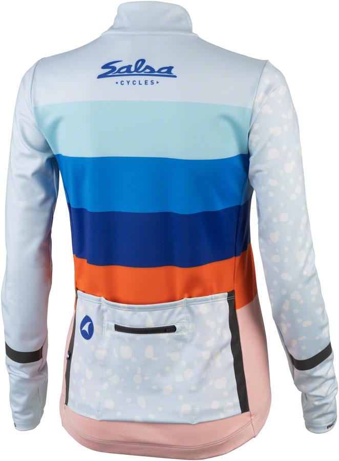 Salsa Arctica Womens Long Sleeve Jersey - Light Blue w/Stripes Medium-Goodwynn'sGoodwynn's