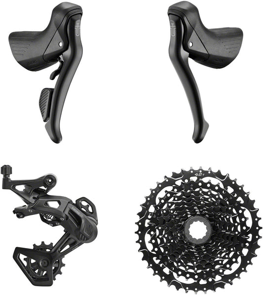 microSHIFT Sword BLK 1x9-Speed Groupset - Includes Brake/Shifters Rear Derailleur Medium Cage 11-42t Cassette-Goodwynn's