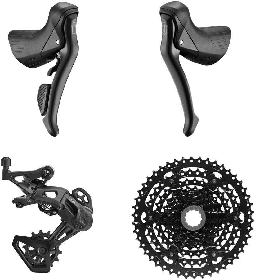 microSHIFT Sword BLK 1x9-Speed Groupset - Includes Brake/Shifters Rear Derailleur Medium Cage 11-46t Cassette-Goodwynn'sGoodwynn's