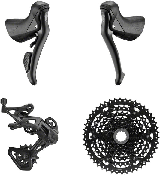 microSHIFT Sword BLK 1x9-Speed Groupset - Includes Brake/Shifters Rear Derailleur Medium Cage 11-46t Cassette-Goodwynn's