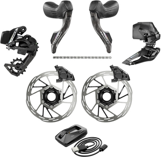 SRAM Force eTap AXS Road Groupset - 2x12-Speed HRD Shift/Brake Levers FM Calipers CL Rotors Chain F/R Derailleurs E1-Goodwynn's