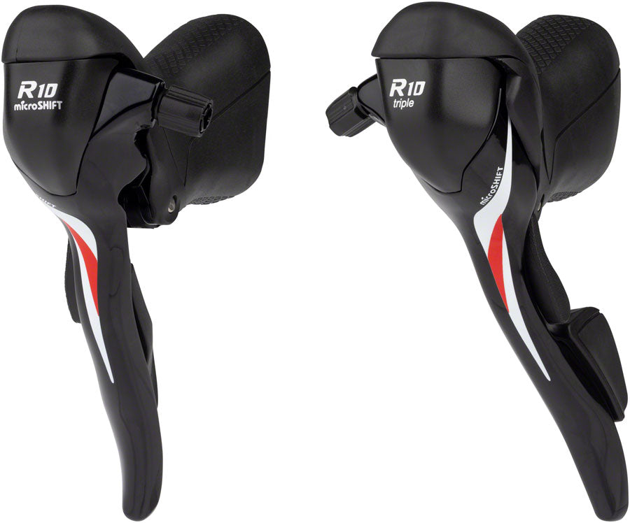 microSHIFT R10 Drop Bar Shift Lever Set - 3 x 10-Speed Shimano Compatible BLK-Goodwynn'sGoodwynn's
