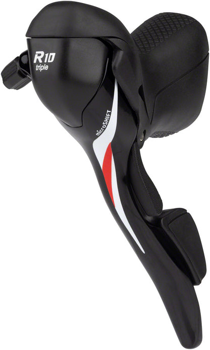 microSHIFT R10 Left Drop Bar Shift Lever - Triple Shimano Compatible Black