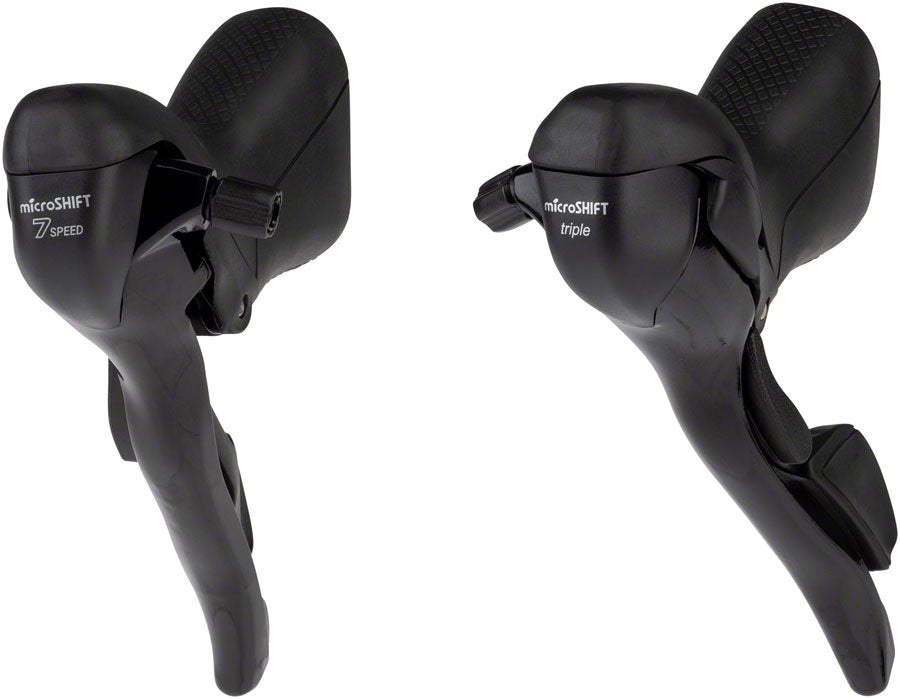 microSHIFT R7 Drop Bar Shift Lever Set - 3 x 7-Speed Standard Reach Shimano Compatible BLK-Goodwynn'sGoodwynn's