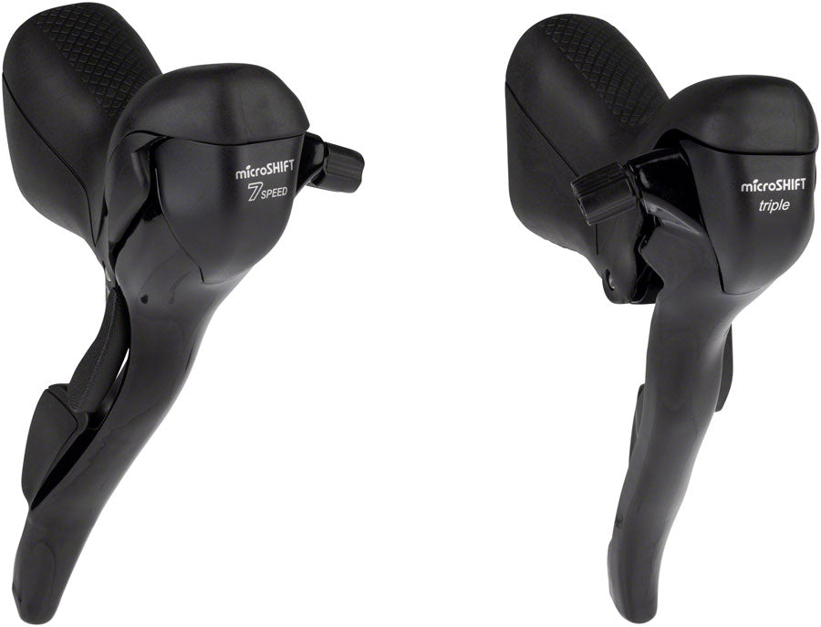 microSHIFT R7 Drop Bar Shift Lever Set - 3 x 7-Speed Standard Reach Shimano Compatible BLK-Goodwynn'sGoodwynn's