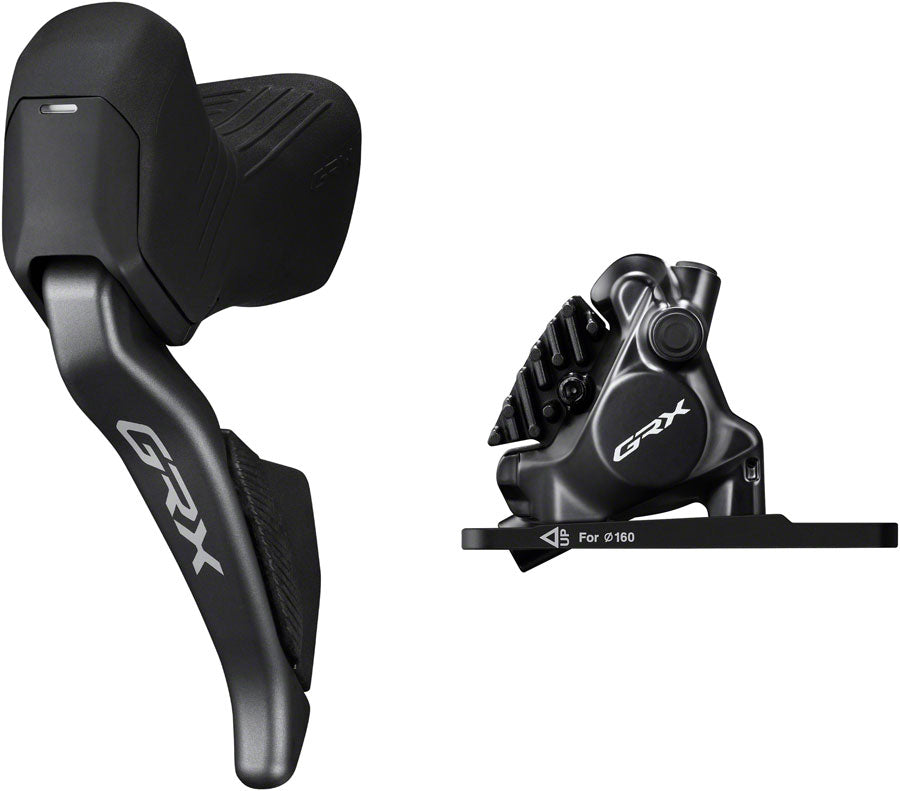 Shimano GRX ST-RX825 Di2 Shift/Brake Lever BR-RX820 Hydraulic Disc Brake Caliper - Left/Front 2x Flat Mount Caliper BLK-Goodwynn'sGoodwynn's