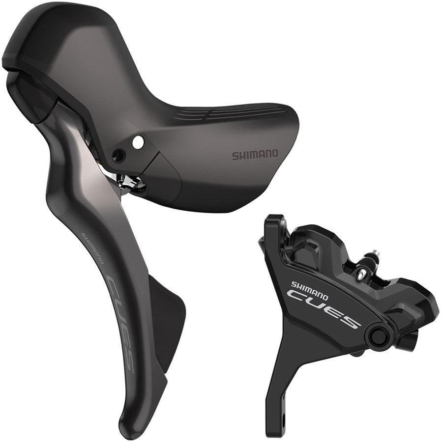 Shimano CUES ST-U6030 Shift/Brake Lever BR-U6030 Hydraulic Disc Brake Caliper - Left/Front 2x Flat Mount Caliper BLK-Goodwynn'sGoodwynn's