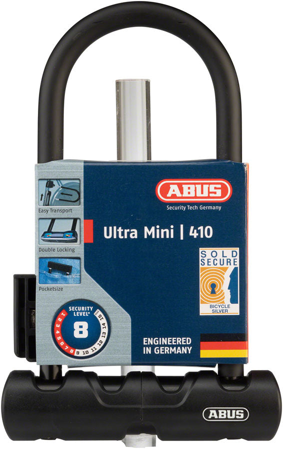 Abus Ultra 410 U-Lock - 3.9 x 7" Keyed Black Includes bracket-Goodwynn'sGoodwynn's
