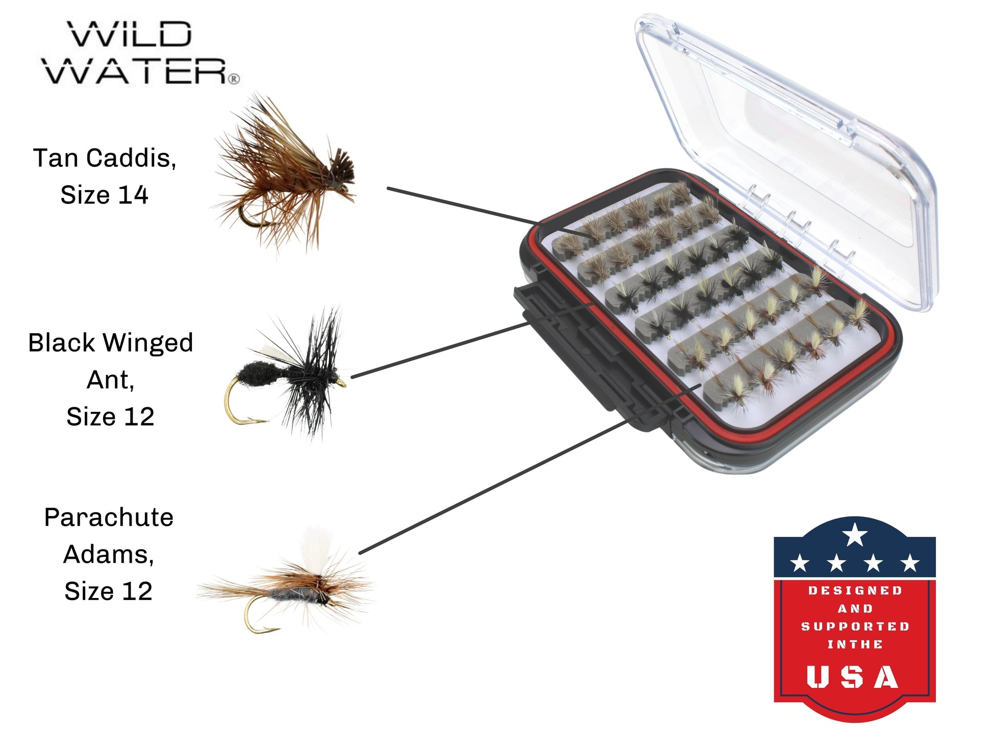 Wild Water Dry Fly Assortment, 72 Flies with Large Fly Box-Goodwynn'sGoodwynn's