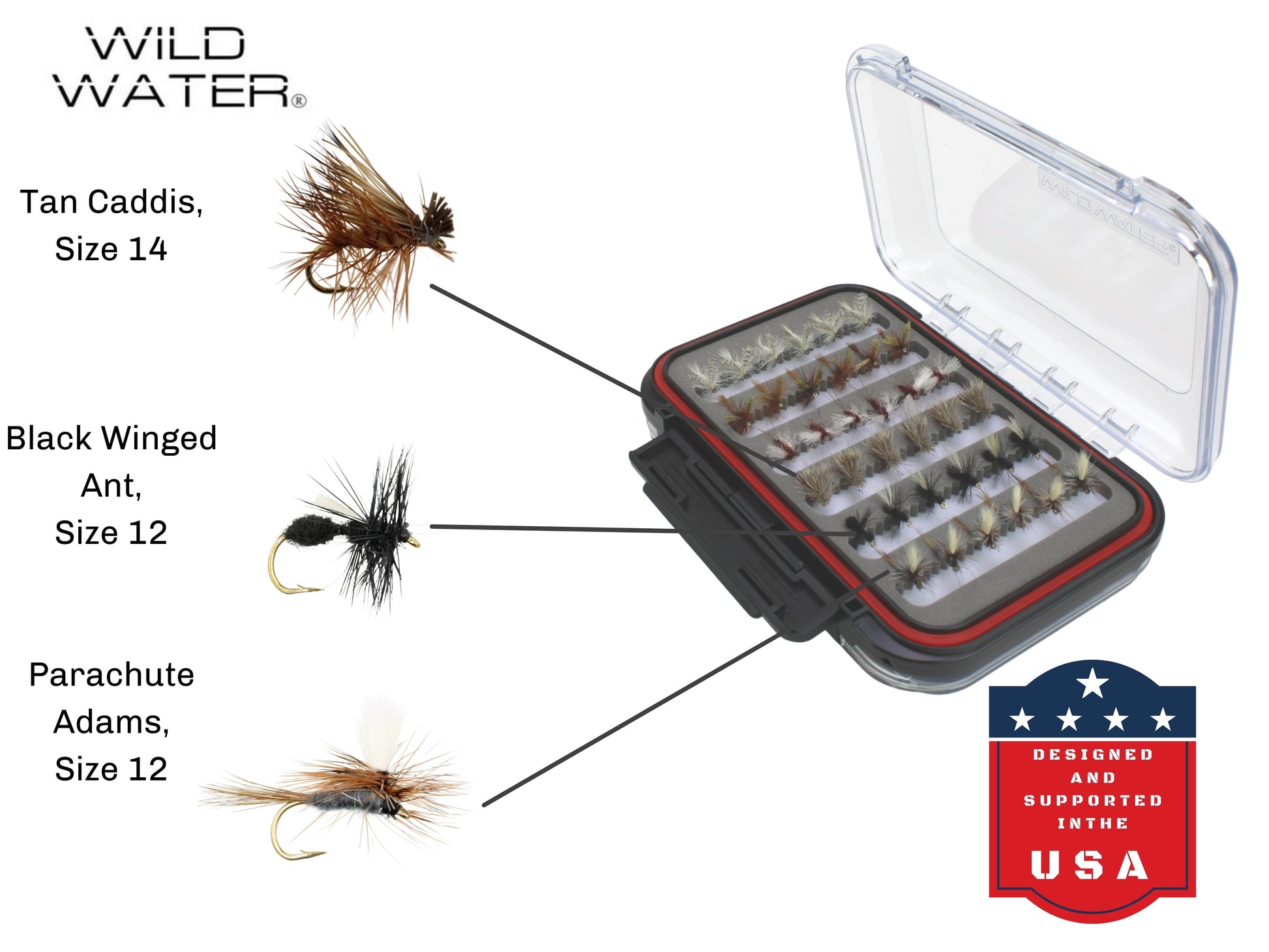 Wild Water Dry and Nymph Assortment, 66 Flies with Large Fly Box-Goodwynn'sGoodwynn's