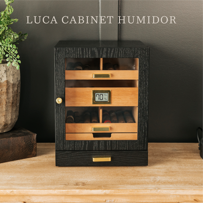 Luca Humidor Cabinet - Black Ash