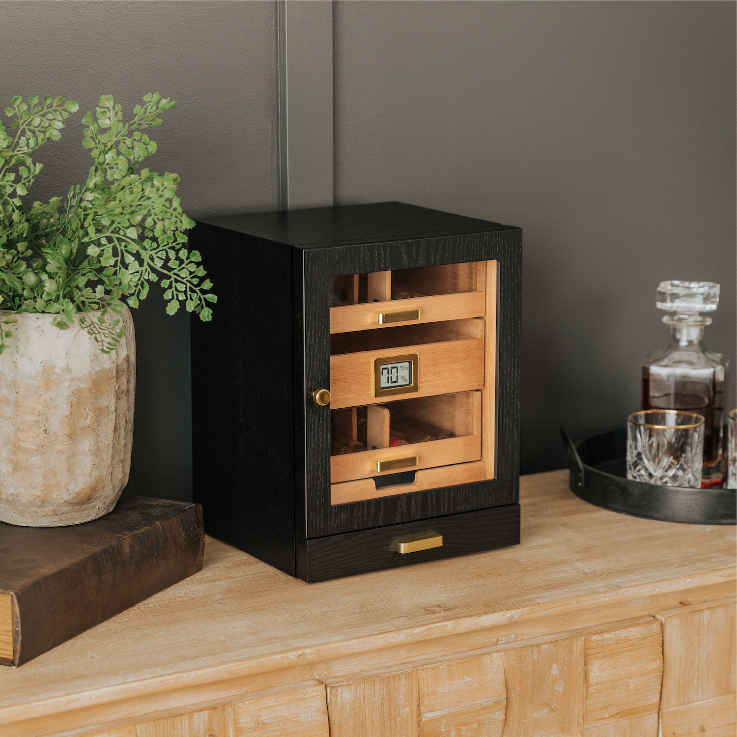 Luca Humidor Cabinet - Black Ash-Goodwynn&#39;sGoodwynn&#39;s