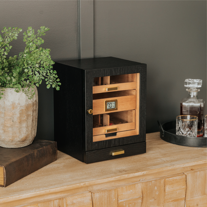 Luca Humidor Cabinet - Black Ash