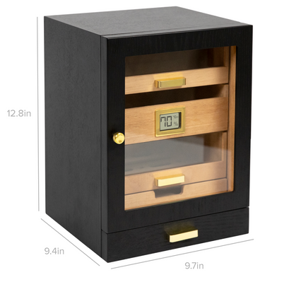 Luca Humidor Cabinet - Black Ash