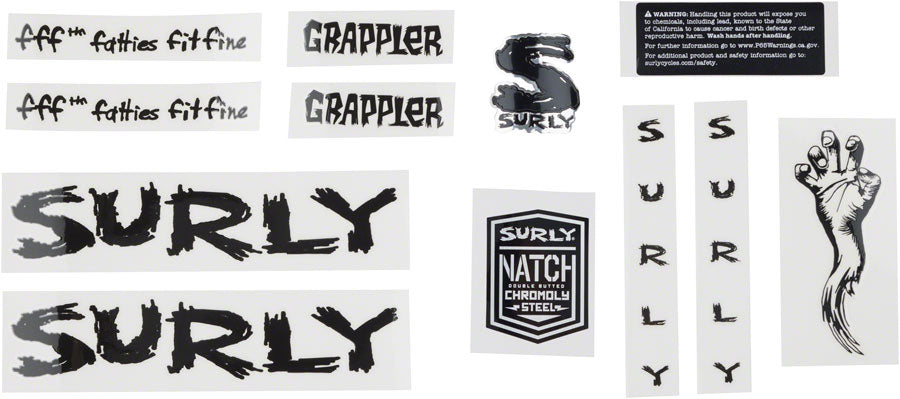 Surly Grappler Decal Set - Black-Goodwynn'sGoodwynn's