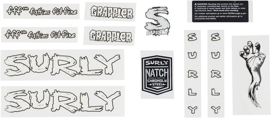 Surly Grappler Decal Set - White-Goodwynn'sGoodwynn's