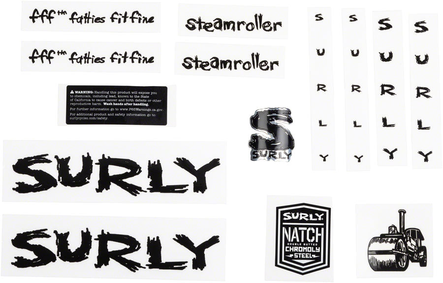 Surly Steamroller Decal Set - Black-Goodwynn'sGoodwynn's
